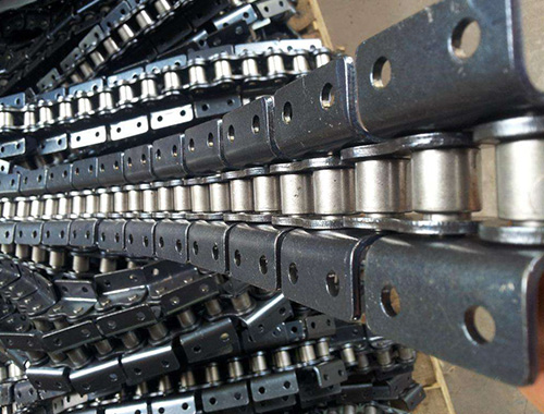 Bent plate roller chain for heavy-duty transmission